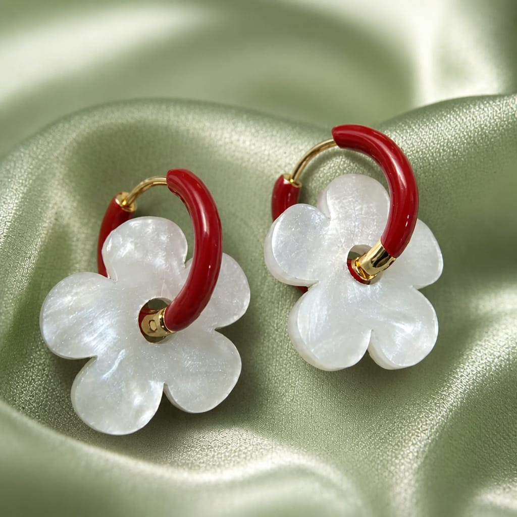 Pendientes Argolla Flora Rouge